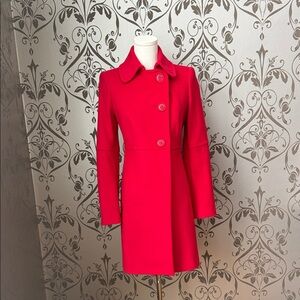 Stylish Red Wool Coat